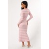 Eliana Long Sleeve Midi Dress - Pink XS/S - 3 of 4