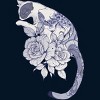 Men's Design By Humans Cat Snake Flowers Tattoo By jess1586 Tank Top - 2 of 3