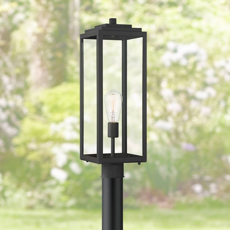John Timberland Titan Modern Outdoor Post Light Mystic Black 21 3/4" Clear Glass Panels for Exterior Barn Deck House Porch Yard Patio Home Outside, 2 of 8