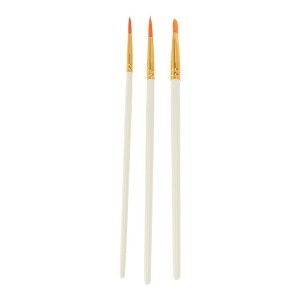 Unique Bargains 3-Piece Set of Pens Applicable Paint Type Oil Paint Brush Style Round Tip Brush Nylon Wood 6.77"-6.89"-6.85" 3Pcs - 1 of 3