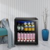 WANAI Mini Fridge Cooler 1.7 cu.ft Beverage Refrigerator with LED lights 17" in Black - 3 of 4