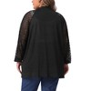 Agnes Orinda Women's Plus Size Hollow Out Lace Long Sleeve Crochet Knit Open Front Casual Lightweight Cardigan - 4 of 4