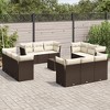 vidaXL Garden Sofa Set Brown, Cream white - 2 of 4