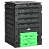 VYNXARIA Garden Compost Bin,120 Gallon(450L)Garden Composter,with 80 Vents and 2 Sliding Doors,Lightweight,Sturdy,Fast Creation of Fertile Soil,Black - 2 of 4
