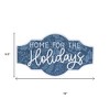 HomeRoots Set of Two Blue And White Christmas Home For The Holidays Wood Wall Decor - 3 of 4