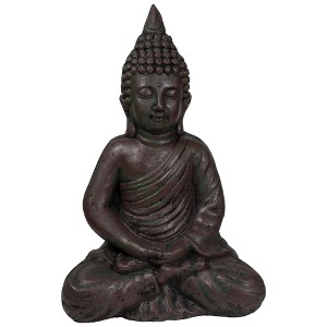 Northlight 17.5" Dark Brown Meditating Buddha Outdoor Garden Statue - 1 of 4