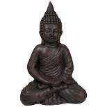 Northlight 17.5" Dark Brown Meditating Buddha Outdoor Garden Statue