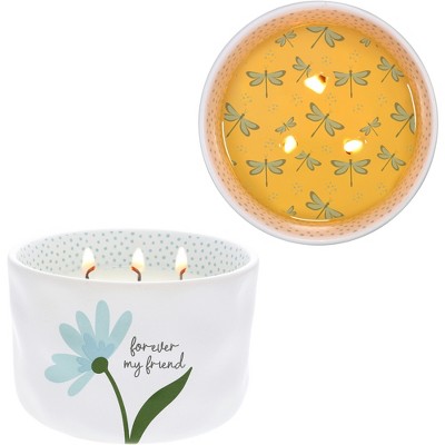 Pavilion Gift Company - Forever My Friend - 12 oz - 100% Soy Wax Reveal Triple Wick Candle Scent: Tranquility - Flame Candles