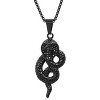 Steeltime 24" Men's stainless steel and simulated diamonds cobra pendant. Color Options: Gold, Black - 2 of 4
