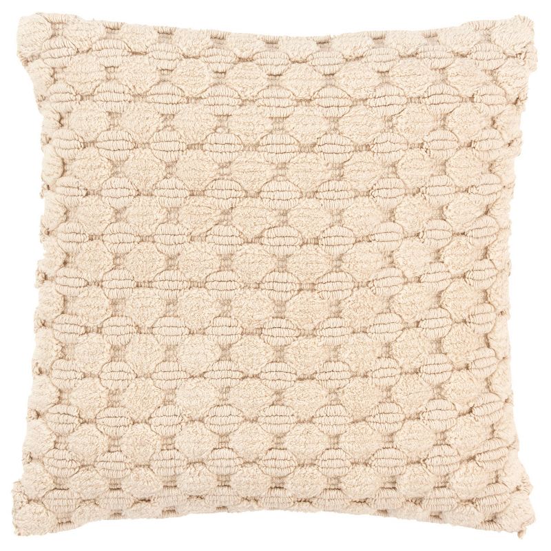 20&#34;x20&#34; Oversize Solid Textured Poly Filled Square Throw Pillow Natural - Rizzy Home, 1 of 9