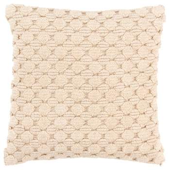 20"x20" Oversize Solid Textured Poly Filled Square Throw Pillow Natural - Rizzy Home