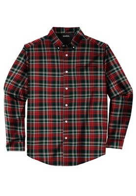 KingSize Men's Big & Tall Long Sleeve Wrinkle-Free Plaid Shirt