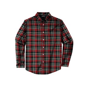 KingSize Men's Big & Tall Long Sleeve Wrinkle-Free Plaid Shirt - 1 of 4