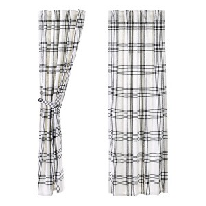 Black Plaid Panel Set of 2 84x40 - 1 of 4
