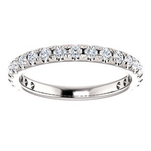 Pompeii3 5/8 cttw Diamond Wedding Ring Womens Stackable French Set 14k White Gold Band - 1 of 4
