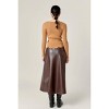 Women's Faux Leather High Waisted Midi Skirt - 2.7 AUGUST APPAREL - 3 of 4