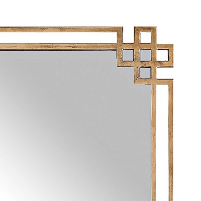 Contemporary Elegance Gold Rectangular Metal Wall Mirror 23"x37"
