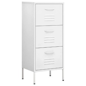 vidaXL Storage Cabinet Steel Medium Adjustable Feet - White - 1 of 4