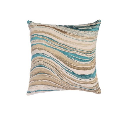 18"x18" Merl Swirl Square Throw Pillow Blue - Sure Fit