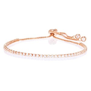 Amy and Annette 14K Gold Adjustable Tennis Bracelet with crystals from Swarovski - 1 of 4