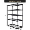 5 Tier Heavy Duty Storage Shelves 48x18x72 Inch, 2000Lbs Capacity Adjustable Metal Shelving Unit for Garage Organization, Boltless Assembly - 2 of 4