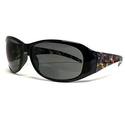 Calabria 645SB Ladies Oversized Bi-Focal Reading Sunglasses in Black/Smoke Grey +3.00-(Frame Width: 140mm|Lens Height: 49mm|Lens Width: 60mm)