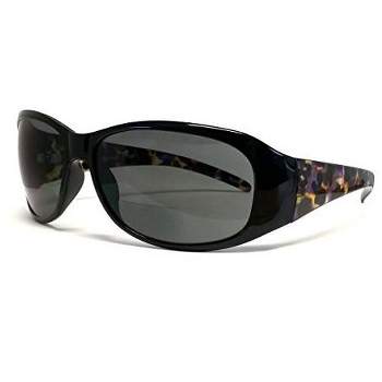 Calabria 645SB Ladies Oversized Bi-Focal Reading Sunglasses in Black/Smoke Grey +1.50-(Frame Width: 140mm|Lens Height: 49mm|Lens Width: 60mm)