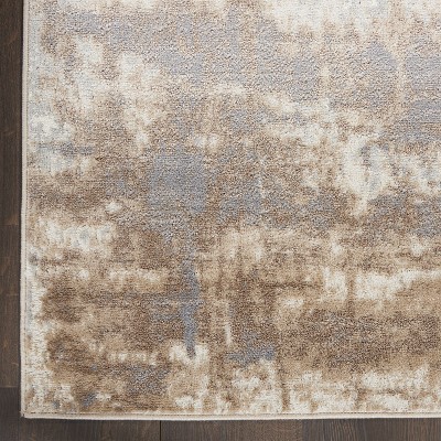 Modern Abstract Gray Synthetic 9' x 12' Easy-Care Area Rug