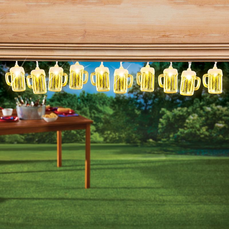Collections Etc Battery-Operated Foam-Topped Beer Mug String Lights - 10 Ft NO SIZE, 2 of 5