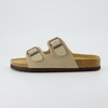 CUSHIONAIRE Lane Cork Footbed Sandals for Women –Comfortable Double Buckle Slip-On with Genuine Suede Footbed & Arch Support Slides for Women Footwear - 2 of 4