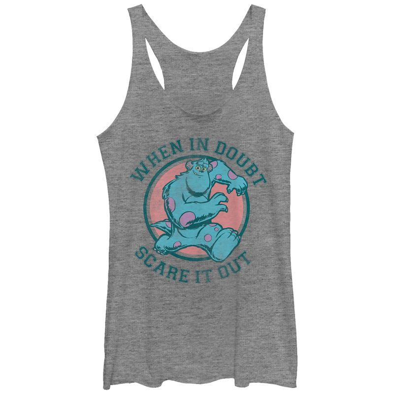 Women's Monsters Inc Sulley in Doubt Scare it Out Racerback Tank Top, 1 of 4
