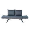 Dracelo 1-Piece Wicker Patio Folding Bench Grey Wicker + Dark Grey Cushions - 3 of 4