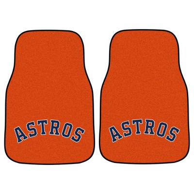 MLB Houston Astros Orange Carpet Car Mat Set - 2pc