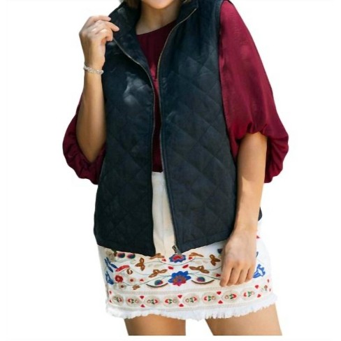 Women's Quilted Zip Front Vest - umgee - image 1 of 2