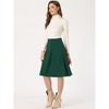 INSPIRE CHIC Women's Belted Waist Casual Knee Length Pleated A-Line Skirt - 2 of 4