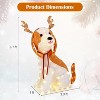 Tangkula 3.7 FT Outdoor Christmas Lighted Dog 3D Xmas Beagle Dog with Antler Furry Surface & 164 Warm White LED Lights Holiday Decoration - 4 of 4