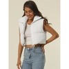 Seta T Women's High Stand Collar Lightweight Zip Puffer Crop Padded Vest - 3 of 4