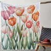 Vintage Tulip Floral Flannel Throw Blanket - Soft, Warm & Cozy For Couch, Bed, Car, Office, Camping | All-Season Gift Idea - 2 of 4