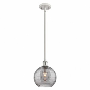 Athens Deco Swirl - 1 Light Stem Hung Mini Pendant In Industrial Style-10 Inches Tall and 8 Inches Wide - 1 of 1