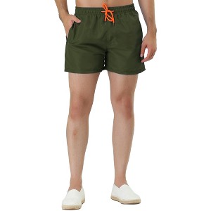 TATT 21 Men's Summer Solid Color Drawstring Mesh Lining Beach Swim Shorts - 1 of 4