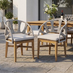 Christopher Knight Home Ken Boho Outdoor Acacia Wood Wicker Dining ...