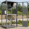 Racxily Outdoor Catio Enclosure with Window Access, 4-Tier Cat House with Wheels & Waterproof Roof, Gray - 4 of 4