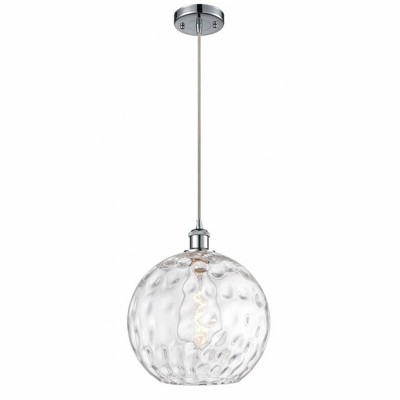 Athens Water Glass - 1 Light Cord Mini Pendant In Industrial Style-15 Inches Tall and 12 Inches Wide