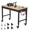 60 Inch Heavy Duty Workbench with Power Outlets & LED Light, Adjustable Height Mobile Work Table - 2 of 4