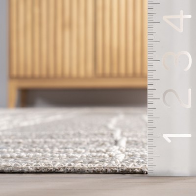 Cortney Beige and White Striped 4x6 Area Rug