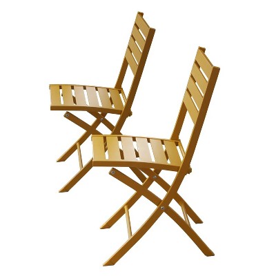 18.39'' Yellow Outdoor Folding Chair Set of 2 All Weather Aluminum Patio Chairs