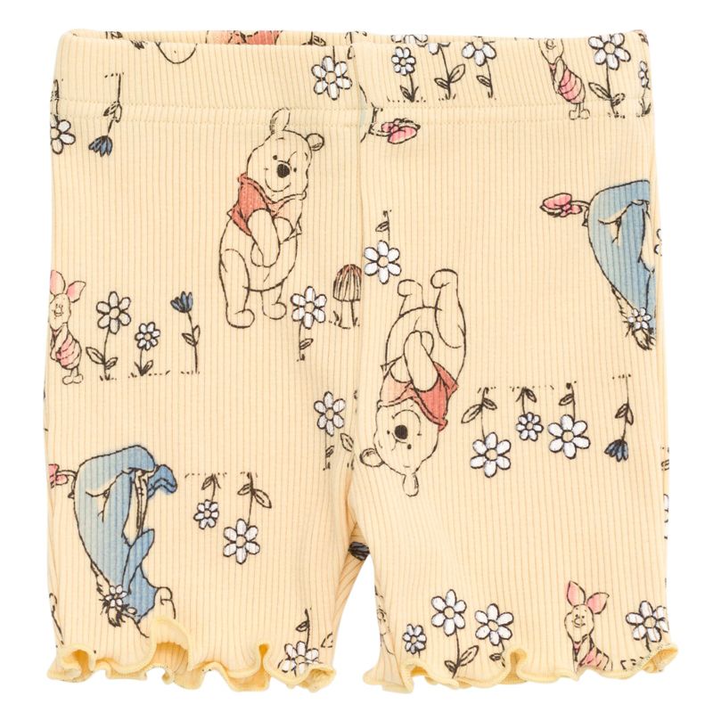 Disney Winnie the Pooh Minnie Mouse Lilo & Stitch Peplum T-Shirt and Bike Shorts Outfit Set Newborn to Big Kid, 4 of 8