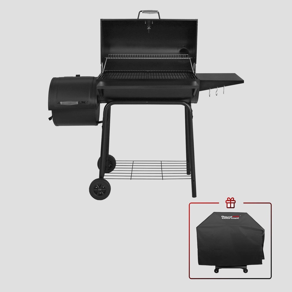 Royal Gourmet Pro 30'' Charcoal Grill with Offset Smoker CC1830SC Black