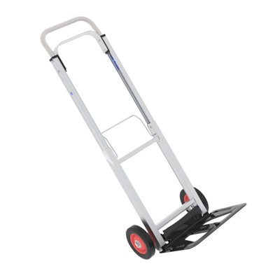 VisioGear Folding Hand Truck, Foldable Dolly Cart with Wheels, Collapsible Hand Cart Portable with Telescoping Handle, Antique Black, 28"*15"*5"