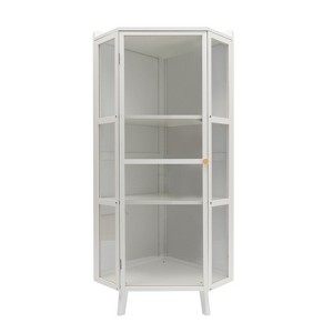 YIYIBYUS Tall Corner Storage Cabinet, Floor Slim Display Storage Cabinet with Glass Doors - 1 of 4